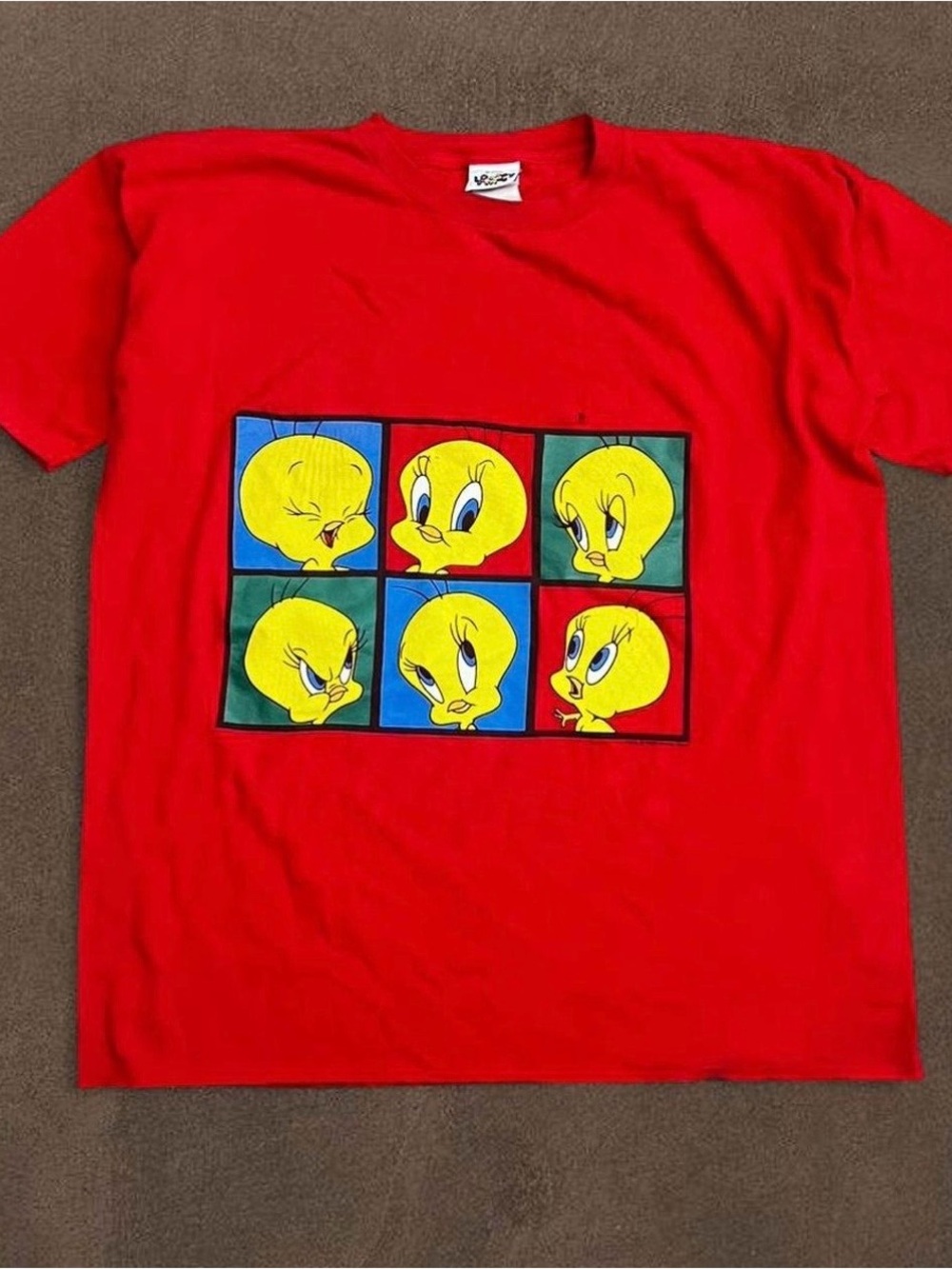 Warner Bros. Vintage Red Tweety Six-Panel Graphic Tee